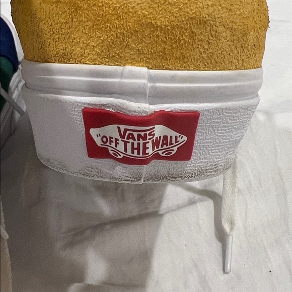 Vans Old Skool Colorblock Sneakers Blue Green Yellow Suede Canvas Low Top - Picture 9 of 12